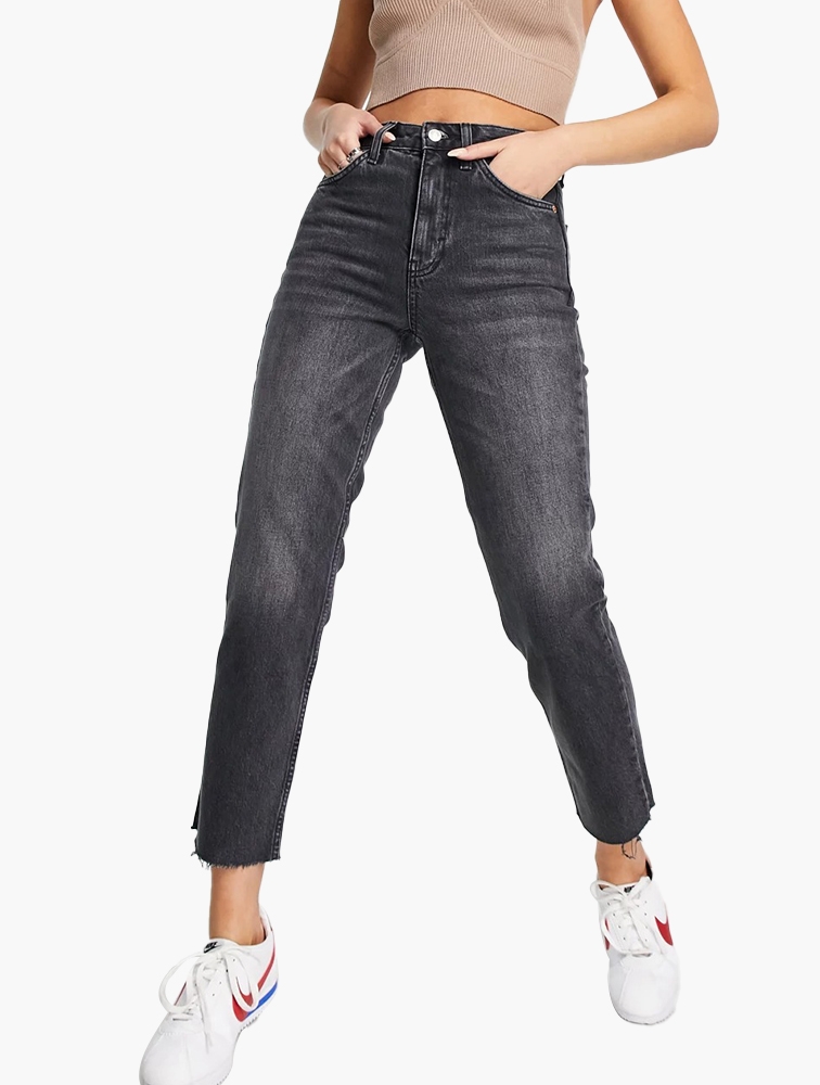 Topshop black straight 2024 jeans